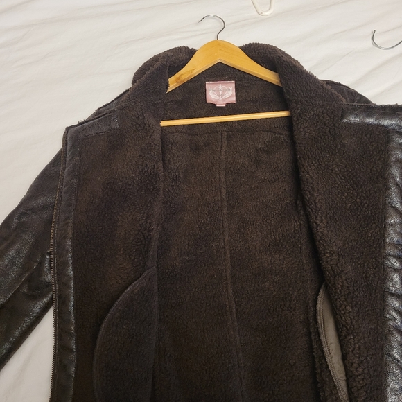 Saks Fifth Avenue brown shearling coat - Picture 3 of 3
